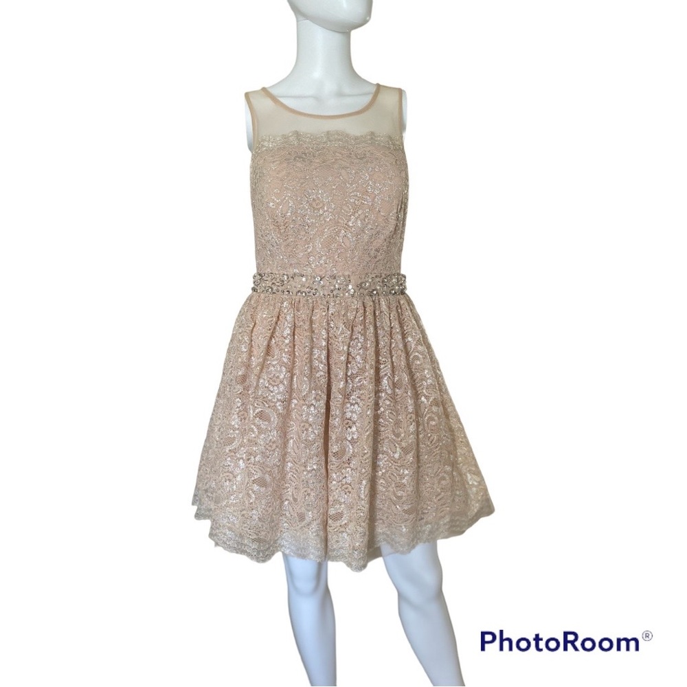 City Studio Champagne and Silver Homecoming Dress Sz. 11